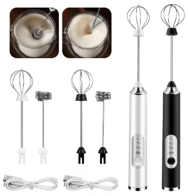 Batedor Misturador Mixer Elétrico para Bebidas Leite Café Portátil - CremoMix