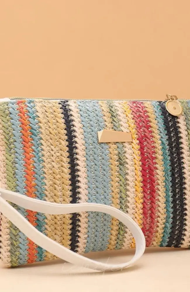 Rattan Knitting Women Straw Bags Fashion Colorful Summer Beach Clutch Bag Female Woven Wristlet