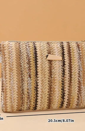 Rattan Knitting Women Straw Bags Fashion Colorful Summer Beach Clutch Bag Female Woven Wristlet