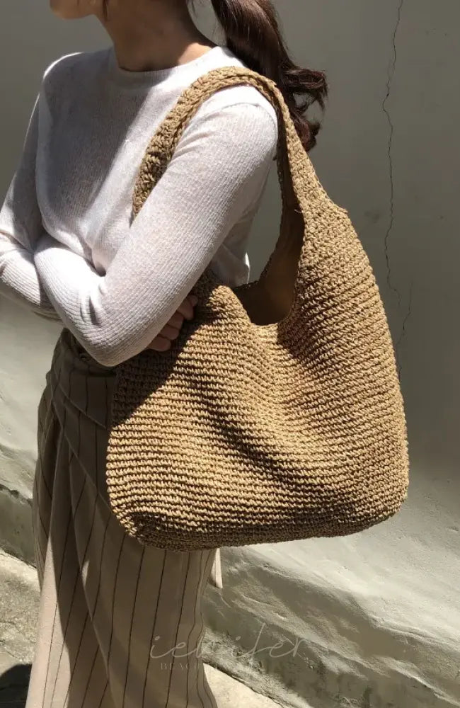 2023 Fashion Rattan Women Shoulder Bags Wikcer Woven Female Handbags Large Capacity Summer Beach