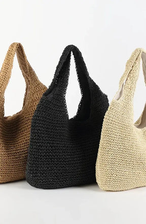 2023 Fashion Rattan Women Shoulder Bags Wikcer Woven Female Handbags Large Capacity Summer Beach