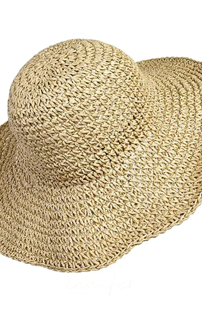 Women Summer Hats Sun Beach Panama Straw Hat Wide Wave Brim Folded Outdoor Caps Leisure Holiday